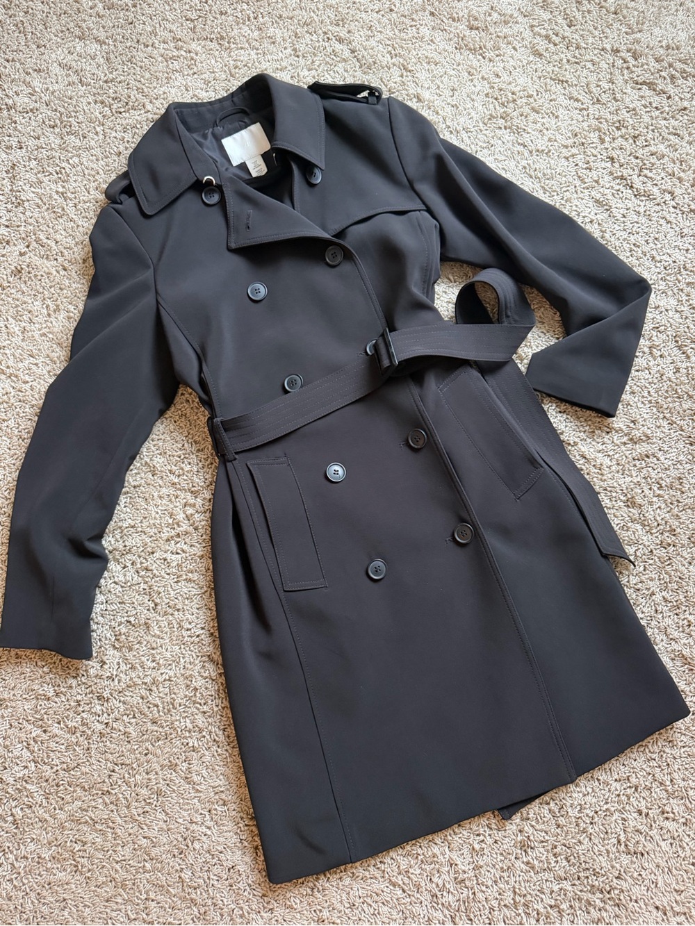 H & M Belted Trench Coat Sz S
